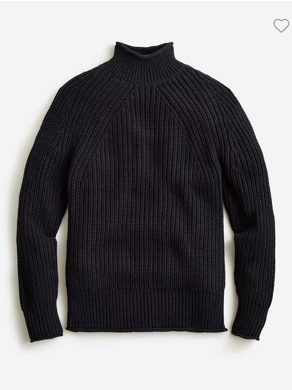 J. Crew Women's Black Chunky Cotton Roll Neck Sweater size M